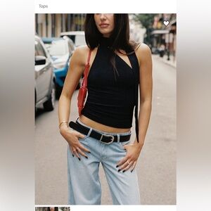 Anderstone Neck Tie Top Black - Princess Polly